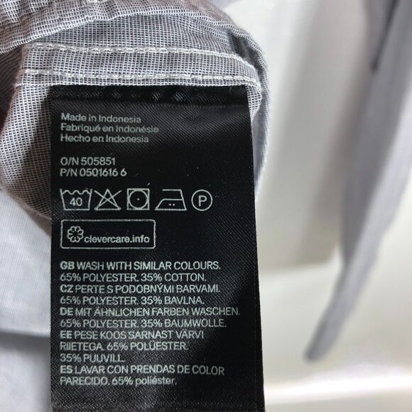 H & M Easy Iron Slim Fit Long Sleeve Dress Shirt Gray Mens Size XXL - Picture 6 of 7